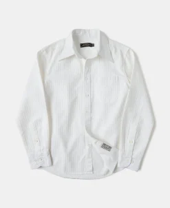 New 1920s Point Collar Jacquard Textured Dobby Shirt Long Sleeve Shirts | Shirts