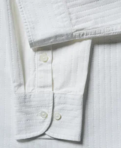 New 1920s Point Collar Jacquard Textured Dobby Shirt Long Sleeve Shirts | Shirts