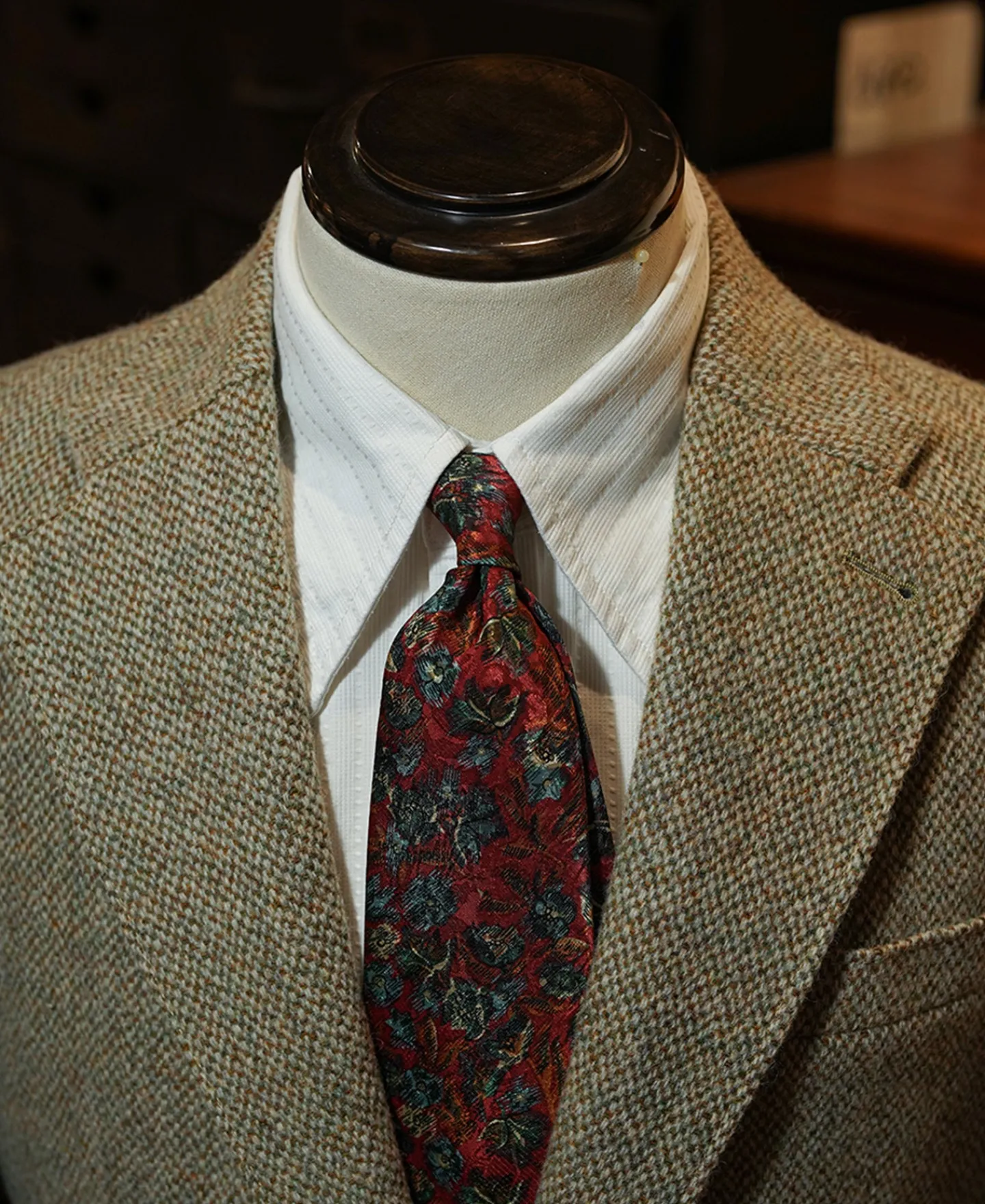 New 1920s Point Collar Jacquard Textured Dobby Shirt Long Sleeve Shirts | Shirts
