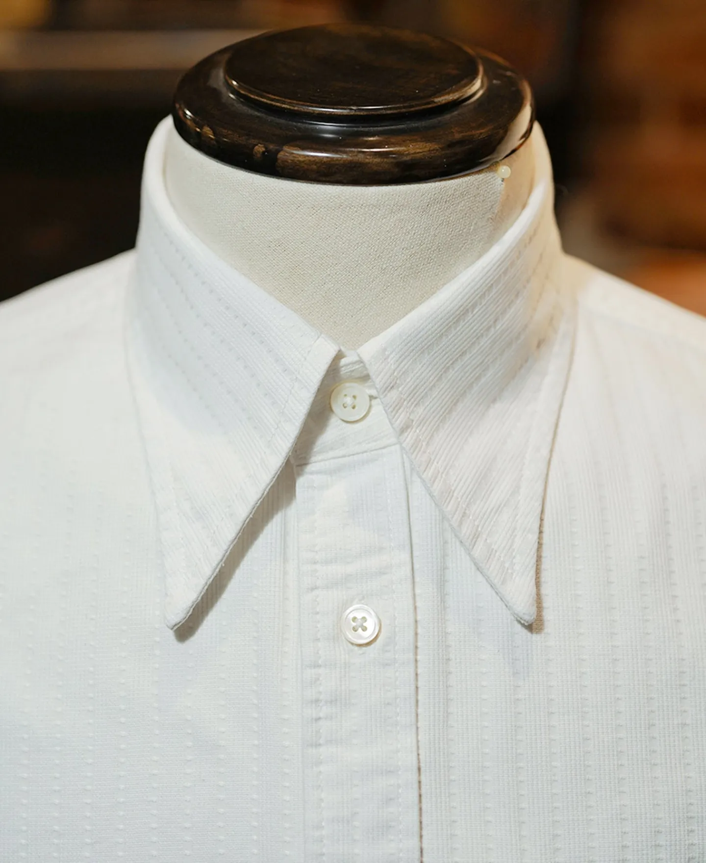 New 1920s Point Collar Jacquard Textured Dobby Shirt Long Sleeve Shirts | Shirts