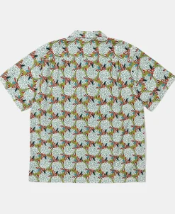 Sale 1940s Pop Art Aloha Shirt - Grass/Teal Short Sleeve Shirts | Shirts
