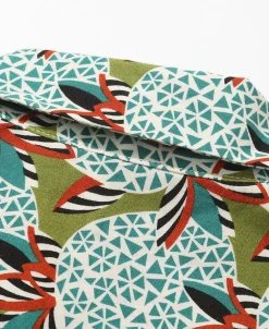 Sale 1940s Pop Art Aloha Shirt - Grass/Teal Short Sleeve Shirts | Shirts