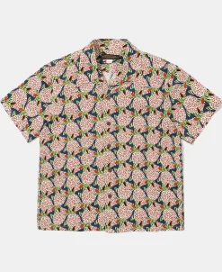 New 1940s Pop Art Aloha Shirt - Navy/Red Short Sleeve Shirts | Shirts