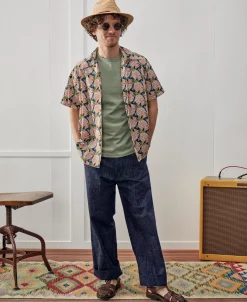 New 1940s Pop Art Aloha Shirt - Navy/Red Short Sleeve Shirts | Shirts
