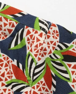 New 1940s Pop Art Aloha Shirt - Navy/Red Short Sleeve Shirts | Shirts