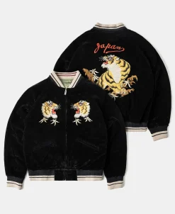 Sale 1950s Reversible Acetate Souvenir Jacket - Falcon × Tiger Jackets&coats