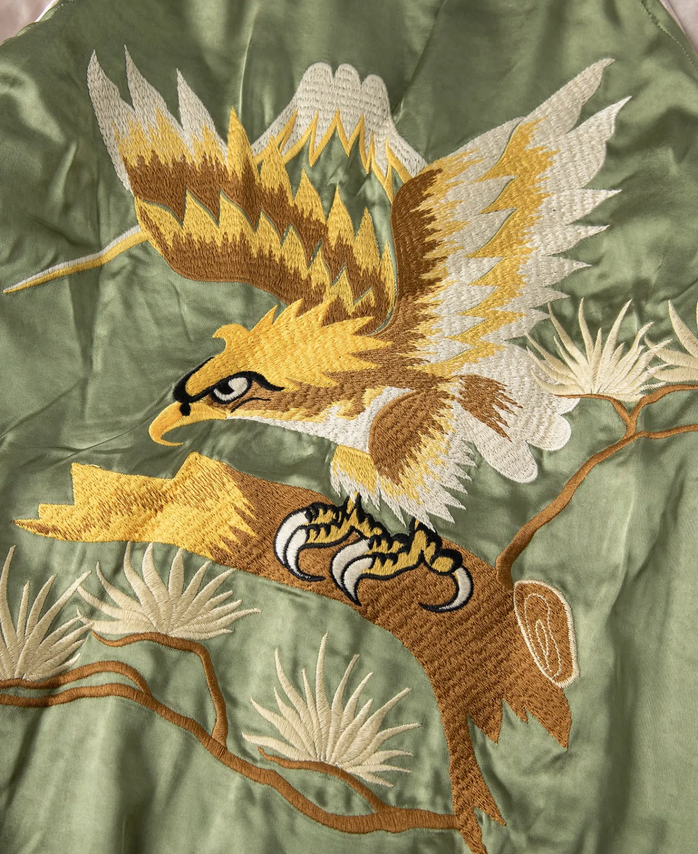 Sale 1950s Reversible Acetate Souvenir Jacket - Falcon × Tiger Jackets&coats