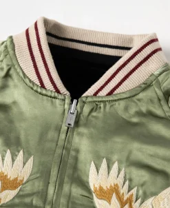 Sale 1950s Reversible Acetate Souvenir Jacket - Falcon × Tiger Jackets&coats