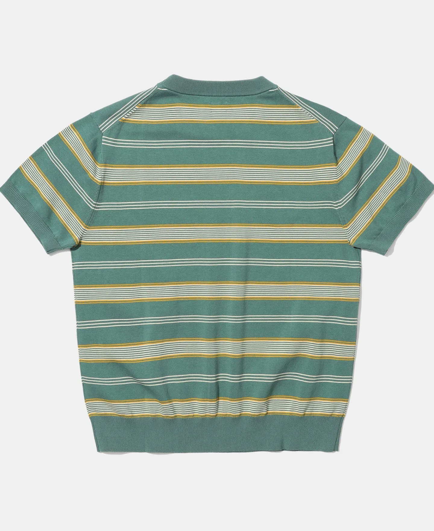 Fashion 1950s Ribbed Striped Knit T-Shirt - Green Knitwear&sweaters | Short Sleeve T-Shirts