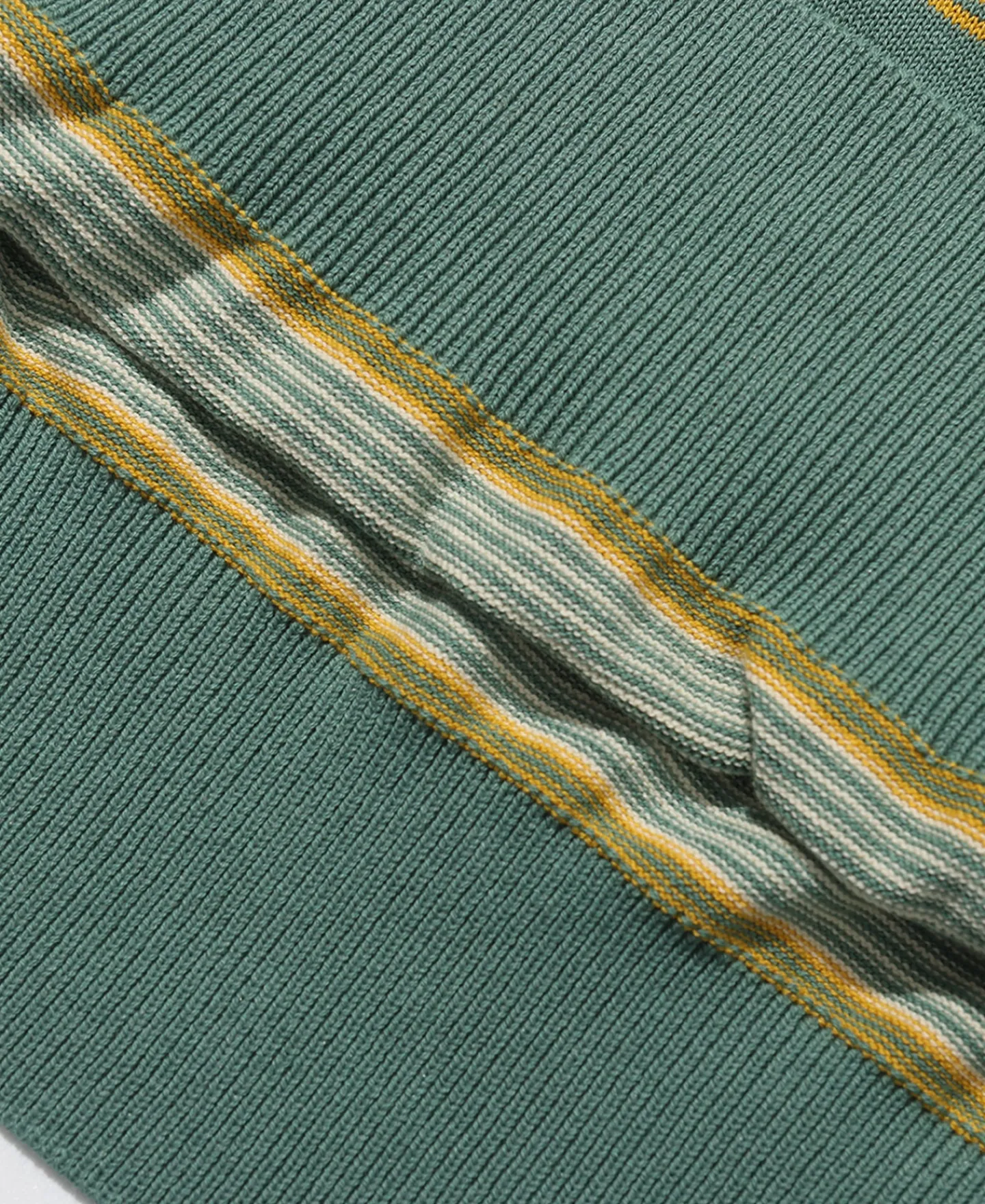 Fashion 1950s Ribbed Striped Knit T-Shirt - Green Knitwear&sweaters | Short Sleeve T-Shirts