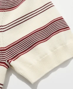 Sale 1950s Ribbed Striped Knit T-Shirt - White Knitwear&sweaters | Short Sleeve T-Shirts