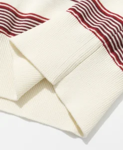 Sale 1950s Ribbed Striped Knit T-Shirt - White Knitwear&sweaters | Short Sleeve T-Shirts