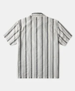 New 1940s Seersucker Stripe Shirt - White Short Sleeve Shirts | Shirts