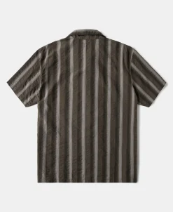 Online 1940s Seersucker Stripe Shirt - Brown Short Sleeve Shirts | Shirts