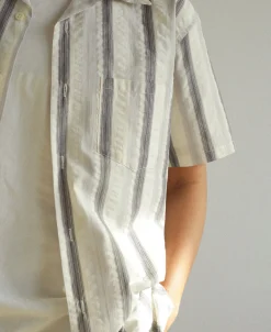New 1940s Seersucker Stripe Shirt - White Short Sleeve Shirts | Shirts