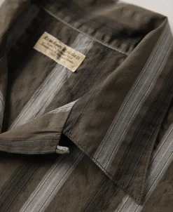 Online 1940s Seersucker Stripe Shirt - Brown Short Sleeve Shirts | Shirts