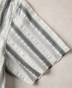 New 1940s Seersucker Stripe Shirt - White Short Sleeve Shirts | Shirts