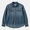 Best 1950s Slub Denim Western Shirt Denim | Long Sleeve Shirts