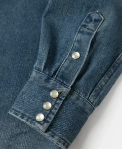 Best 1950s Slub Denim Western Shirt Denim | Long Sleeve Shirts