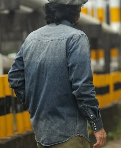 Best 1950s Slub Denim Western Shirt Denim | Long Sleeve Shirts