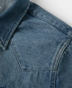 Best 1950s Slub Denim Western Shirt Denim | Long Sleeve Shirts