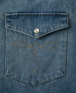 Best 1950s Slub Denim Western Shirt Denim | Long Sleeve Shirts