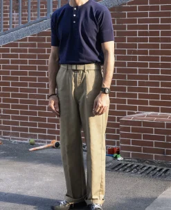 Outlet 1970s Straight-Leg Work Pants - Khaki Pants&trousers