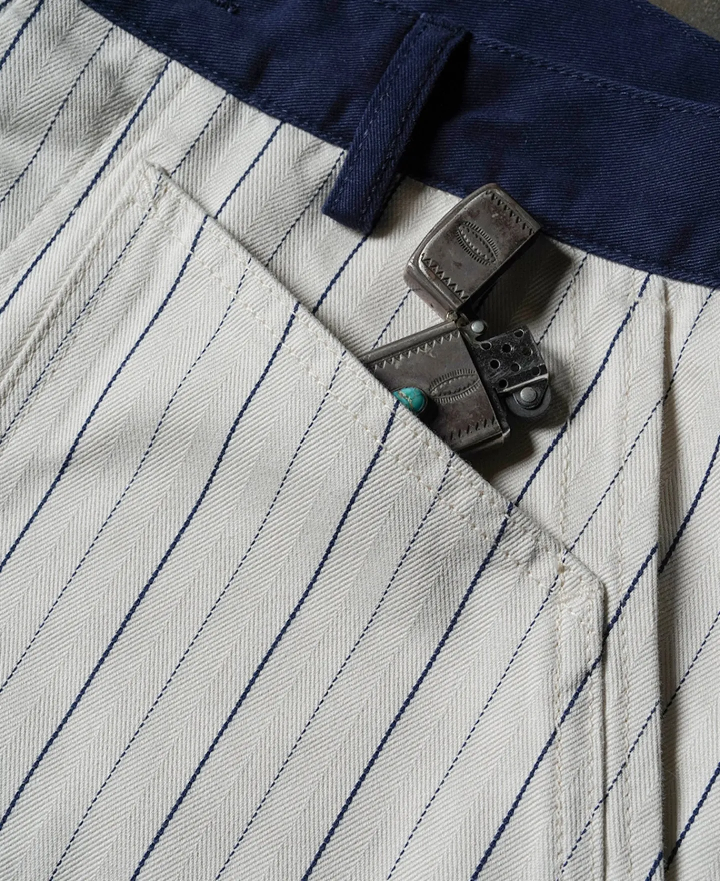 Online 1950s Striped Herringbone Milkman Trousers Pants&trousers