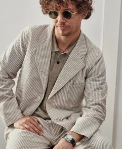 Discount 1950s Striped Seersucker Suit Jacket Jackets&coats