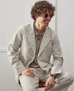 Discount 1950s Striped Seersucker Suit Jacket Jackets&coats