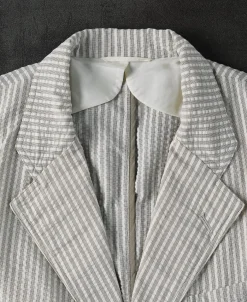 Discount 1950s Striped Seersucker Suit Jacket Jackets&coats