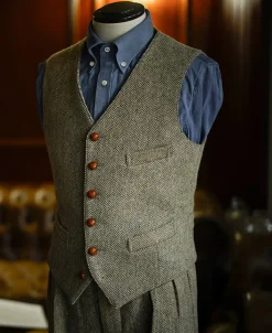 Hot 1930s Tweed Casual Suit Vest Waistcoats