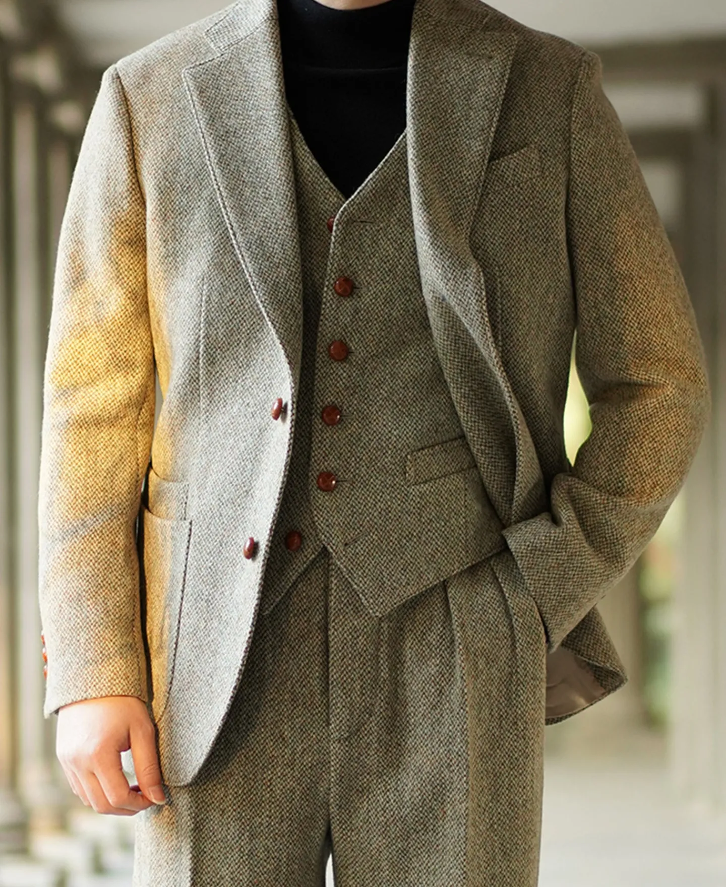 Hot 1930s Tweed Casual Suit Vest Waistcoats