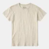 Fashion 1940s USN Slub Cotton Crew T-Shirt Short Sleeve T-Shirts | T-shirts
