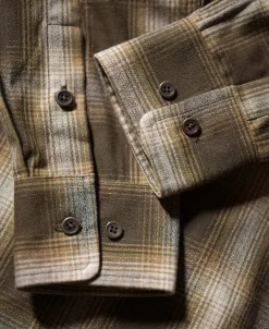 Hot 1950s Western Shadow Plaid Workshirt - Yellow Long Sleeve Shirts | Shirts