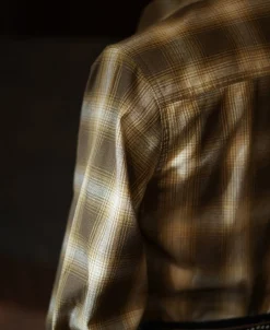 Hot 1950s Western Shadow Plaid Workshirt - Yellow Long Sleeve Shirts | Shirts