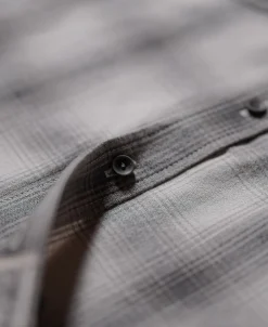 Best 1950s Western Shadow Plaid Workshirt - Gray Long Sleeve Shirts | Shirts