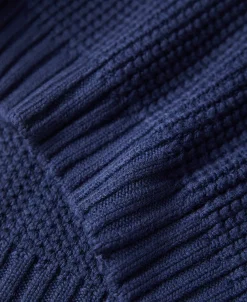 Fashion Shawl Collar Raglan Sleeve Wool Cardigan - Navy Blue Knitwear&sweaters