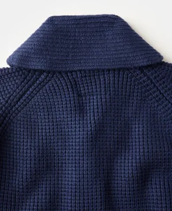 Fashion Shawl Collar Raglan Sleeve Wool Cardigan - Navy Blue Knitwear&sweaters