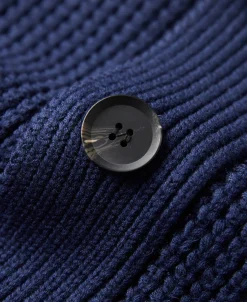 Fashion Shawl Collar Raglan Sleeve Wool Cardigan - Navy Blue Knitwear&sweaters