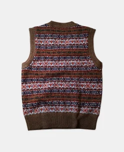 Clearance Shetland Wool Fair Isle Sweater Vest - Camel Knitwear&sweaters | Waistcoats