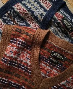 Clearance Shetland Wool Fair Isle Sweater Vest - Camel Knitwear&sweaters | Waistcoats