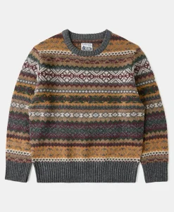 Best Shetland Wool Long Sleeve Fair Isle Sweater Knitwear&sweaters