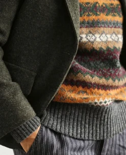 Best Shetland Wool Long Sleeve Fair Isle Sweater Knitwear&sweaters
