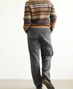 Best Shetland Wool Long Sleeve Fair Isle Sweater Knitwear&sweaters