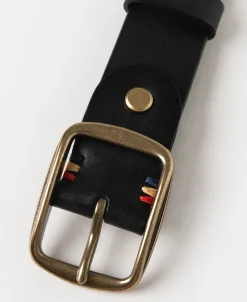 Hot Square-Buckle Wide Leather Belt - Black Belts