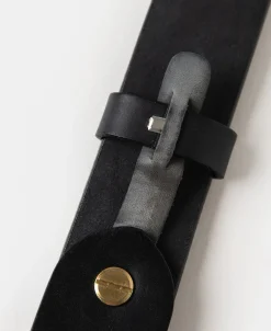 Hot Square-Buckle Wide Leather Belt - Black Belts