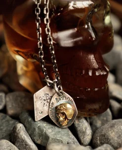 Outlet Sterling Skull Tag Necklace Necklaces&pendants