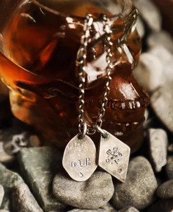 Outlet Sterling Skull Tag Necklace Necklaces&pendants