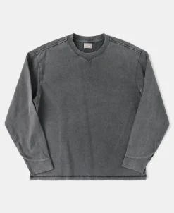 Best Suede Textured Drop Shoulder T-Shirt - Dark Gray Long Sleeve T-Shirts | T-shirts